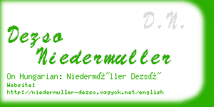 dezso niedermuller business card